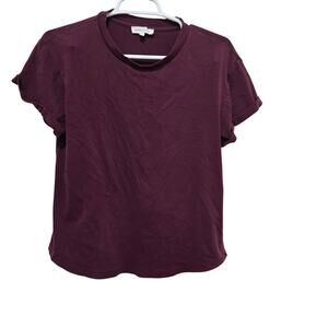 Böhme Essentials Burgundy Tee Size M | Minimalist Everyday Basic